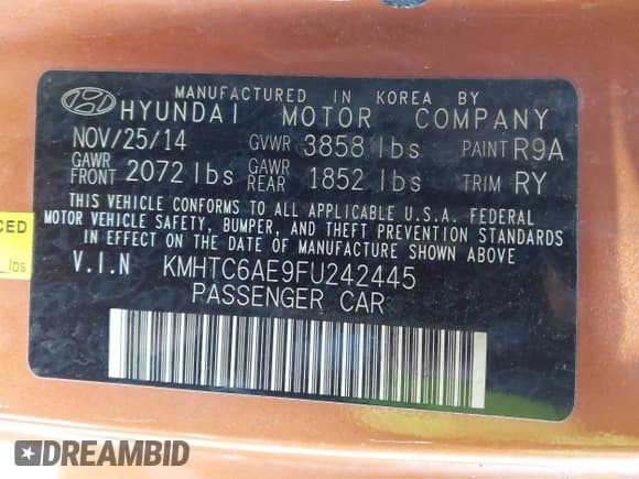 ✅ 2015 Hyundai Veloster Turbo • VIN: KMHTC6AE9FU242445 • Lot: 41297636. Wystawiony na IAAI z przebiegiem 73 146 mil. Bezpłatny archiwum sprzedaży aukcyjnych z USA i szczegółowy raport historii pojazdu na DreamBid. Zdjęcie 9.