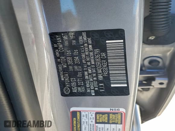 ✅ 2024 Hyundai Elantra SEL • VIN: KMHLM4DG5RU636799 • Lot: 94935685. Listed on Copart with 29,831 mi. Free auction sales archive from the USA and detailed vehicle history report at DreamBid. Image 13.