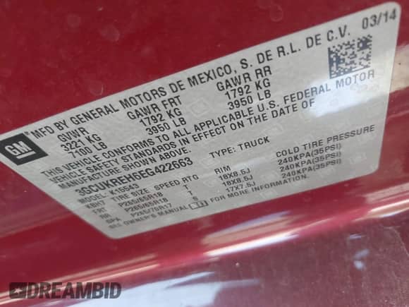 2014 Chevrolet Silverado 1500 LT с VIN 3GCUKREH6EG422663, выставлен на аукционе IAAI как лот 43274754 с пробегом 145 870 миль миль и . История ставок и продаж доступна на DreamBid. Изображение 9.