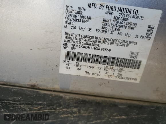 ✅ 2017 Ford Explorer XLT • VIN: 1FM5K8DH7HGA96559 • Lot: 92785215. Wystawiony na Copart z przebiegiem Nie podano. Bezpłatny archiwum sprzedaży aukcyjnych z USA i szczegółowy raport historii pojazdu na DreamBid. Zdjęcie 13.