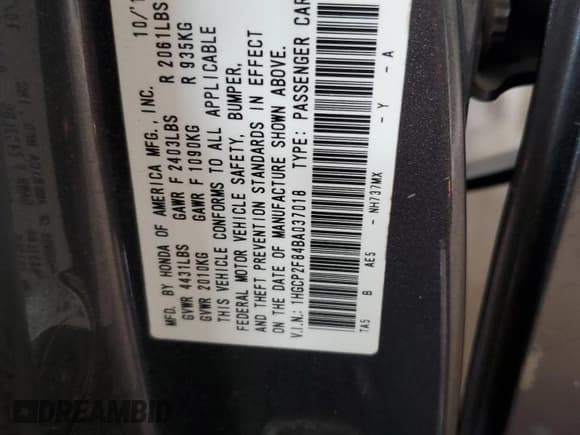 ✅ 2011 Honda Accord EX-L • VIN: 1HGCP2F84BA037018 • Lot: 93479835. Wystawiony na Copart z przebiegiem 142 724 mil. Bezpłatny archiwum sprzedaży aukcyjnych z USA i szczegółowy raport historii pojazdu na DreamBid. Zdjęcie 13.