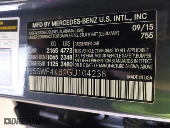 ✅ 2016 Mercedes-Benz C 300 Luxury • VIN: 55SWF4KB2GU104238 • Lot: 42611902. Listed on IAAI with 223,169 mi. Free auction sales archive from the USA and detailed vehicle history report at DreamBid. Image 9.