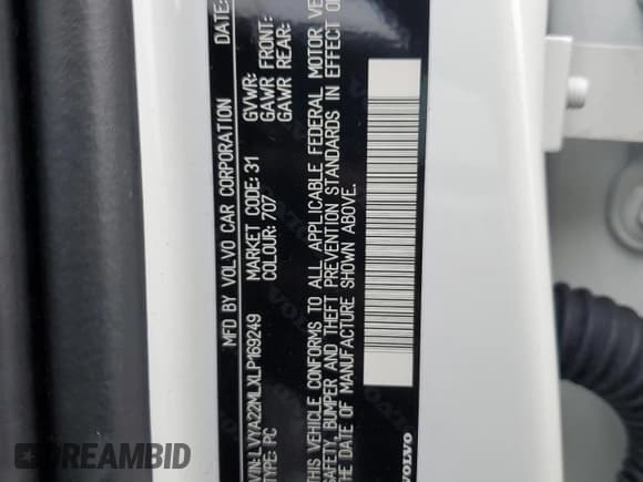 ✅ 2020 Volvo S90 Inscription • VIN: LVYA22MLXLP169249 • Lot: 85414774. Wystawiony na Copart z przebiegiem 69 520 mil. Bezpłatny archiwum sprzedaży aukcyjnych z USA i szczegółowy raport historii pojazdu na DreamBid. Zdjęcie 12.