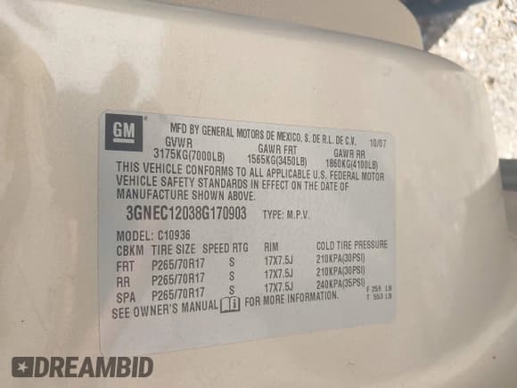 ✅ 2008 Chevrolet Avalanche LTZ • VIN: 3GNEC12038G170903 • Lot: 41865554. Listed on IAAI with 236,577 mi. Free auction sales archive from the USA and detailed vehicle history report at DreamBid. Image 9.