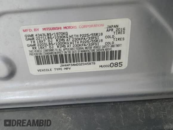 2016 Mitsubishi Outlander SE с VIN JA4AP3AW2GZ045879, выставлен на аукционе Copart как лот 64081005 с пробегом 170 921 миль миль и Чистый • Clean title. История ставок и продаж доступна на DreamBid. Изображение 13.