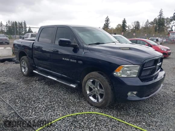 ✅ 2012 Ram 1500 Sport • VIN: 1C6RD7MT8CS317954 • Lot: 43476938. Listed on IAAI with 166,604 mi. Free auction sales archive from the USA and detailed vehicle history report at DreamBid. Image 1.