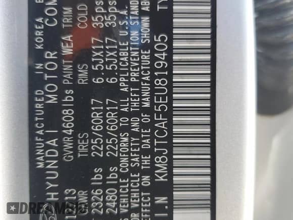 2014 Hyundai Tucson GLS z VIN KM8JTCAF5EU819405, wystawiony jako Copart lot #56384534 z przebiegiem 103 075 mil mil oraz Szkoda całkowita • Salvage title. Historia ofert i sprzedaży dostępna na DreamBid. Obrazek 15.