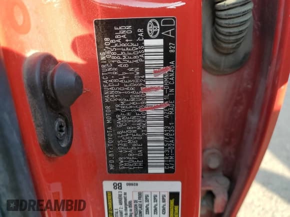 ✅ 2009 Toyota Matrix S • VIN: 2T1KE40E29C021724 • Лот: 71613605. Опубликован ранее на Copart с пробегом 230 501 миль. Бесплатный доступ к архиву аукционных продаж из США и подробный отчёт об истории автомобиля на DreamBid. Изображение 13.