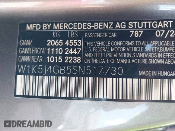 2025 Mercedes-Benz CLA 250 с VIN W1K5J4GB5SN517730, выставлен на аукционе IAAI как лот 42543376 с пробегом 20 502 миль миль и . История ставок и продаж доступна на DreamBid. Изображение 9.