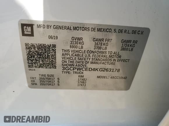 ✅ 2019 Chevrolet Silverado 1500 LT • VIN: 3GCPWCED4KG263178 • Lot: 74199944. Wystawiony na Copart z przebiegiem 128 893 mil. Bezpłatny archiwum sprzedaży aukcyjnych z USA i szczegółowy raport historii pojazdu na DreamBid. Zdjęcie 14.