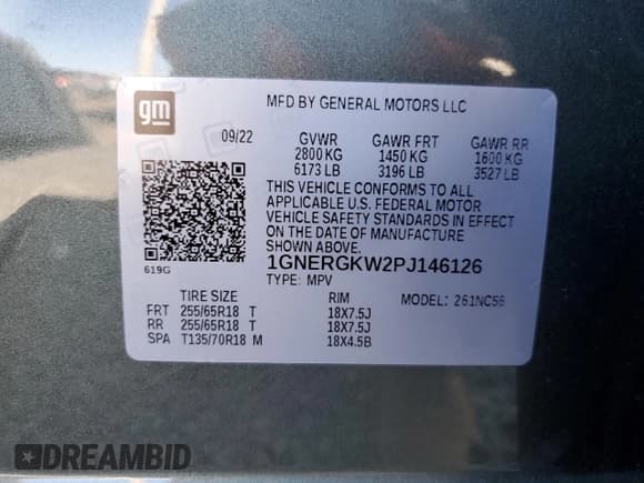 ✅ 2023 Chevrolet Traverse LT Cloth • VIN: 1GNERGKW2PJ146126 • Lot: 80157385. Wystawiony na Copart z przebiegiem 47 698 mil. Bezpłatny archiwum sprzedaży aukcyjnych z USA i szczegółowy raport historii pojazdu na DreamBid. Zdjęcie 13.