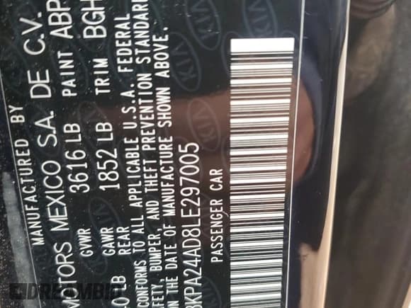 ✅ 2020 Kia Rio S • VIN: 3KPA24AD8LE297005 • Lot: 70504425. Wystawiony na Copart z przebiegiem 102 193 mil. Bezpłatny archiwum sprzedaży aukcyjnych z USA i szczegółowy raport historii pojazdu na DreamBid. Zdjęcie 12.