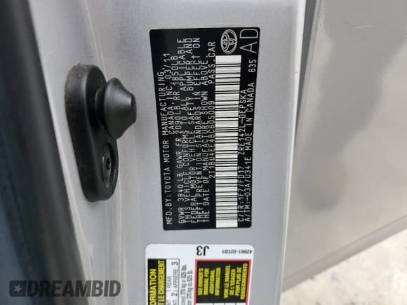 ✅ 2011 Toyota Corolla S • VIN: 2T1BU4EE4BC605009 • Lot: 92760115. Wystawiony na Copart z przebiegiem 123 461 mil. Bezpłatny archiwum sprzedaży aukcyjnych z USA i szczegółowy raport historii pojazdu na DreamBid. Zdjęcie 12.