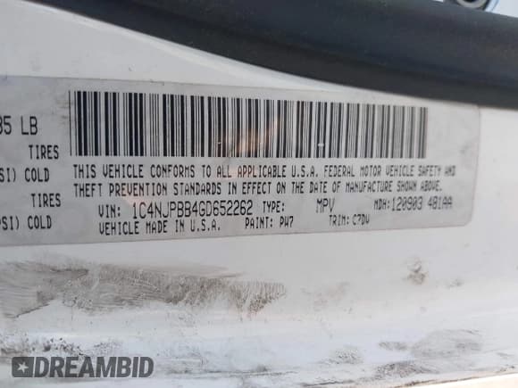 ✅ 2016 Jeep Patriot Sport • VIN: 1C4NJPBB4GD652262 • Лот: 43618934. Опубликован ранее на IAAI с пробегом 124 272 миль. Бесплатный доступ к архиву аукционных продаж из США и подробный отчёт об истории автомобиля на DreamBid. Изображение 9.