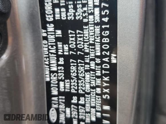 ✅ 2011 Kia Sorento LX • VIN: 5XYKTDA20BG145723 • Лот: 72037375. Опубликован ранее на Copart с пробегом 160 629 миль. Бесплатный доступ к архиву аукционных продаж из США и подробный отчёт об истории автомобиля на DreamBid. Изображение 13.