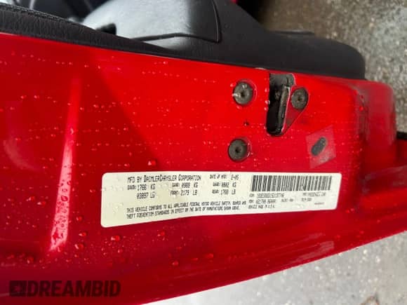 2005 Dodge Neon SRT-4 z VIN 1B3ES66S15D187746, wystawiony jako Copart lot #57909275 z przebiegiem 63 606 mil mil oraz Czysty tytuł • Clean title. Historia ofert i sprzedaży dostępna na DreamBid. Obrazek 10.