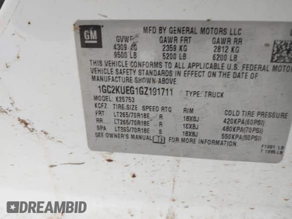 ✅ 2016 Chevrolet Silverado 2500HD Work Truck • VIN: 1GC2KUEG1GZ191711 • Лот: 41523461. Опубликован ранее на IAAI с пробегом 138 434 миль. Бесплатный доступ к архиву аукционных продаж из США и подробный отчёт об истории автомобиля на DreamBid. Изображение 9.