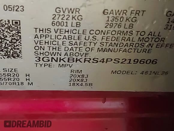 ✅ 2023 Chevrolet Blazer RS • VIN: 3GNKBKRS4PS219606 • Lot: 41643203. Listed on IAAI with 36,044 mi. Free auction sales archive from the USA and detailed vehicle history report at DreamBid. Image 9.