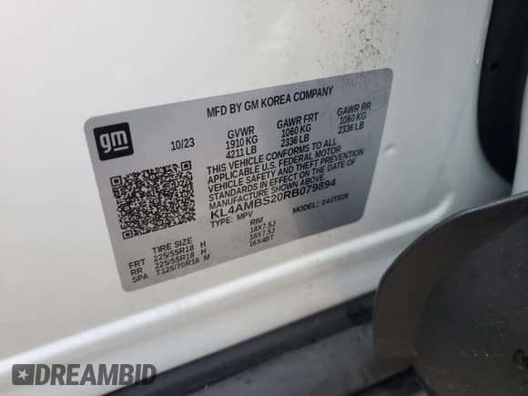 ✅ 2024 Buick Encore GX Preferred • VIN: KL4AMBS20RB079894 • Lot: 90357415. Wystawiony na Copart z przebiegiem 23 039 mil. Bezpłatny archiwum sprzedaży aukcyjnych z USA i szczegółowy raport historii pojazdu na DreamBid. Zdjęcie 13.
