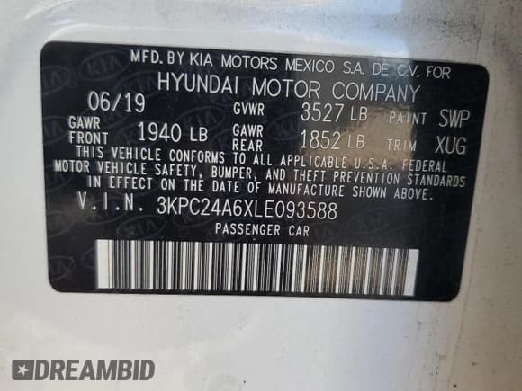 ✅ 2020 Hyundai Accent SE • VIN: 3KPC24A6XLE093588 • Lot: 85838444. Wystawiony na Copart z przebiegiem 45 800 mil. Bezpłatny archiwum sprzedaży aukcyjnych z USA i szczegółowy raport historii pojazdu na DreamBid. Zdjęcie 12.