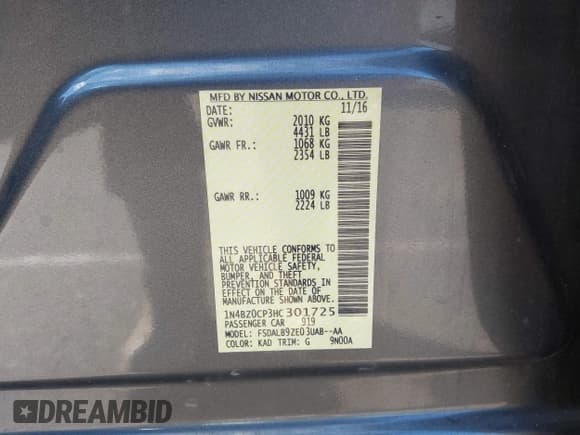 ✅ 2017 Nissan LEAF S • VIN: 1N4BZ0CP3HC301725 • Lot: 43887507. Wystawiony na IAAI z przebiegiem 98 260 mil. Bezpłatny archiwum sprzedaży aukcyjnych z USA i szczegółowy raport historii pojazdu na DreamBid. Zdjęcie 9.