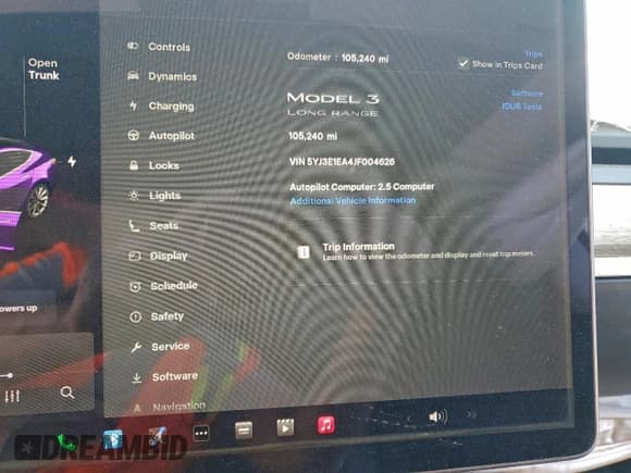 ✅ 2018 Tesla Model 3 Long Range Battery • VIN: 5YJ3E1EA4JF004626 • Lot: 85544525. Wystawiony na Copart z przebiegiem 105 240 mil. Bezpłatny archiwum sprzedaży aukcyjnych z USA i szczegółowy raport historii pojazdu na DreamBid. Zdjęcie 9.