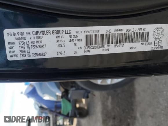 ✅ 2013 Dodge Journey SXT • VIN: 3C4PDCCGXDT668801 • Lot: 85260435. Wystawiony na Copart z przebiegiem 206 955 mil. Bezpłatny archiwum sprzedaży aukcyjnych z USA i szczegółowy raport historii pojazdu na DreamBid. Zdjęcie 14.