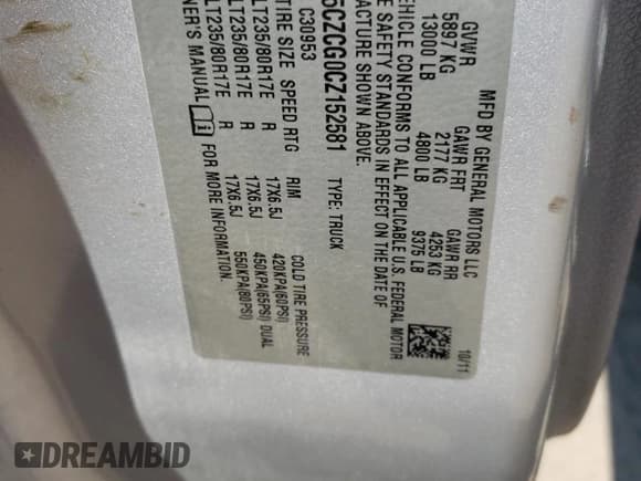 ✅ 2012 Chevrolet Silverado 1500 • VIN: 1GC5CZCG0CZ152581 • Lot: 68301195. Wystawiony na Copart z przebiegiem 164 239 mil. Bezpłatny archiwum sprzedaży aukcyjnych z USA i szczegółowy raport historii pojazdu na DreamBid. Zdjęcie 12.