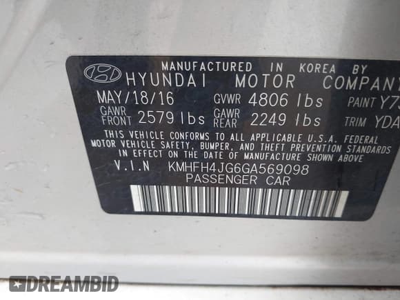 ✅ 2016 Hyundai Azera Limited • VIN: KMHFH4JG6GA569098 • Лот: 42210097. Опубликован ранее на IAAI с пробегом 126 139 миль. Бесплатный доступ к архиву аукционных продаж из США и подробный отчёт об истории автомобиля на DreamBid. Изображение 9.