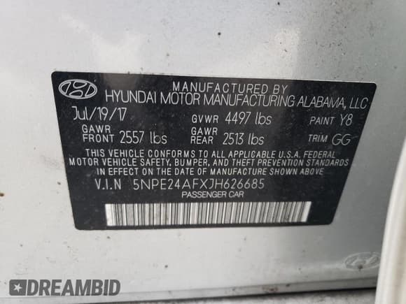 ✅ 2018 Hyundai Sonata SE • VIN: 5NPE24AFXJH626685 • Лот: 42471313. Опубликован ранее на Copart с пробегом 64 922 миль. Бесплатный доступ к архиву аукционных продаж из США и подробный отчёт об истории автомобиля на DreamBid. Изображение 14.
