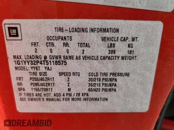 ✅ 1996 Chevrolet Corvette • VIN: 1G1YY32P4T5118575 • Lot: 48996505. Listed on Copart with Not provided. Free auction sales archive from the USA and detailed vehicle history report at DreamBid. Image 12.