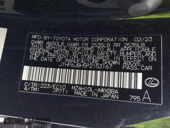 ✅ 2023 Lexus UX 250h Premium • VIN: JTHP6JBH5P2153167 • Lot: 41432919. Wystawiony na IAAI z przebiegiem 20 608 mil. Bezpłatny archiwum sprzedaży aukcyjnych z USA i szczegółowy raport historii pojazdu na DreamBid. Zdjęcie 9.