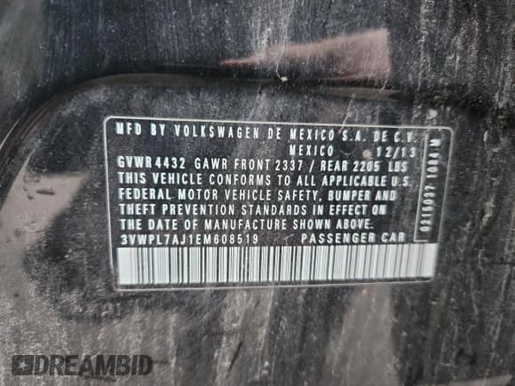 ✅ 2014 Volkswagen Jetta TDI w/Sunroof • VIN: 3VWPL7AJ1EM608519 • Lot: 90422805. Wystawiony na Copart z przebiegiem 222 933 mil. Bezpłatny archiwum sprzedaży aukcyjnych z USA i szczegółowy raport historii pojazdu na DreamBid. Zdjęcie 12.