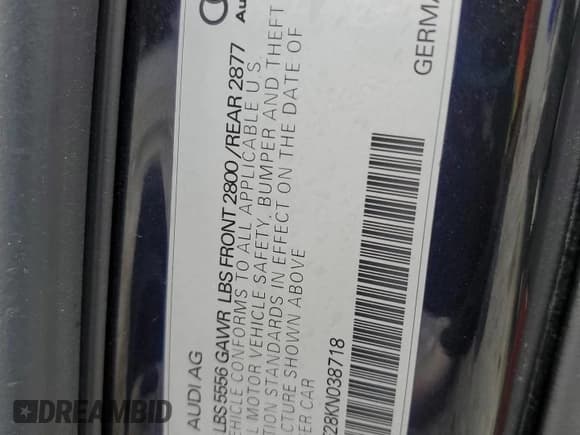 ✅ 2019 Audi A6 Prestige • VIN: WAUM2AF28KN038718 • Лот: 85381635. Опубликован ранее на Copart с пробегом 104 020 миль. Бесплатный доступ к архиву аукционных продаж из США и подробный отчёт об истории автомобиля на DreamBid. Изображение 12.