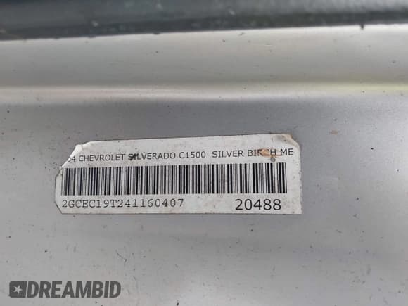 ✅ 2004 Chevrolet Silverado 1500 LS • VIN: 2GCEC19T241160407 • Лот: 43724764. Опубликован ранее на IAAI с пробегом 196 526 миль. Бесплатный доступ к архиву аукционных продаж из США и подробный отчёт об истории автомобиля на DreamBid. Изображение 9.