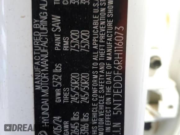 2024 Hyundai Santa Cruz Limited с VIN 5NTJEDDF6RH116073, выставлен на аукционе Copart как лот 85756444 с пробегом 16 214 миль миль и Чистый • Clean title. История ставок и продаж доступна на DreamBid. Изображение 13.