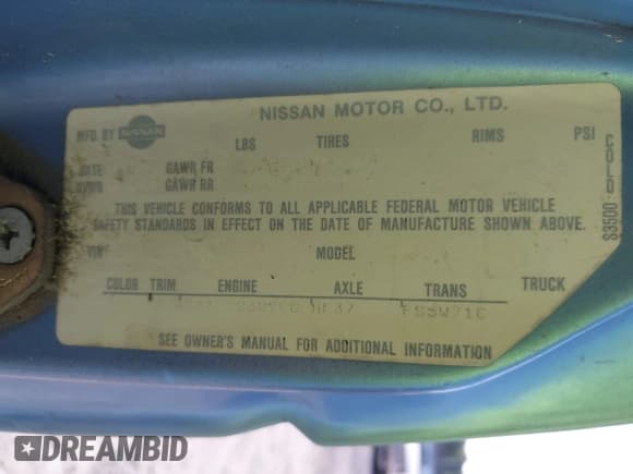 ✅ 1988 Nissan Hardbody • VIN: 1N6ND11SXJC368912 • Lot: 42834691. Wystawiony na IAAI z przebiegiem 29 999 mil. Bezpłatny archiwum sprzedaży aukcyjnych z USA i szczegółowy raport historii pojazdu na DreamBid. Zdjęcie 9.