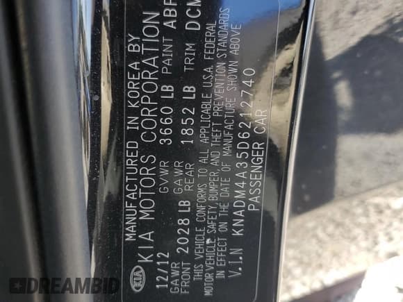 ✅ 2013 Kia Rio LX • VIN: KNADM4A35D6212740 • Lot: 81936325. Listed on Copart with 138,653 mi. Free auction sales archive from the USA and detailed vehicle history report at DreamBid. Image 12.