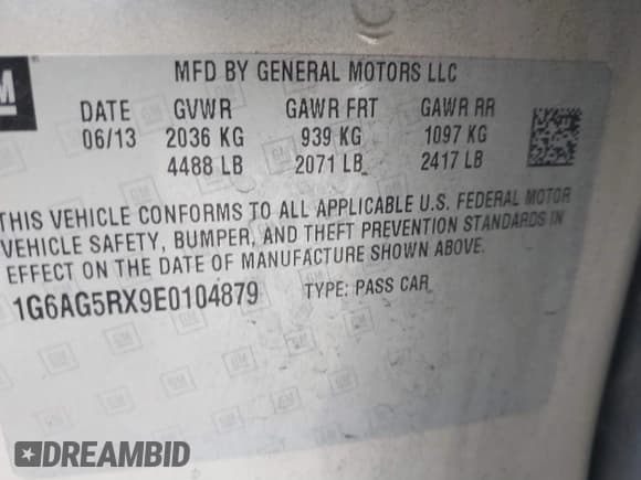 ✅ 2014 Cadillac ATS Standard AWD • VIN: 1G6AG5RX9E0104879 • Lot: 41753209. Listed on IAAI with 157,212 mi. Free auction sales archive from the USA and detailed vehicle history report at DreamBid. Image 9.