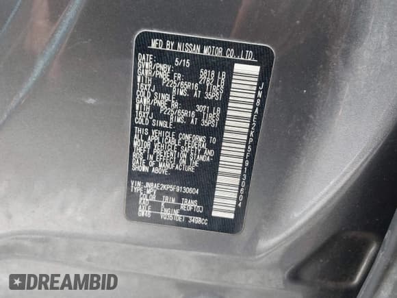 ✅ 2015 Nissan Quest SV • VIN: JN8AE2KP5F9130604 • Лот: 42450583. Опубликован ранее на IAAI с пробегом 206 904 миль. Бесплатный доступ к архиву аукционных продаж из США и подробный отчёт об истории автомобиля на DreamBid. Изображение 9.