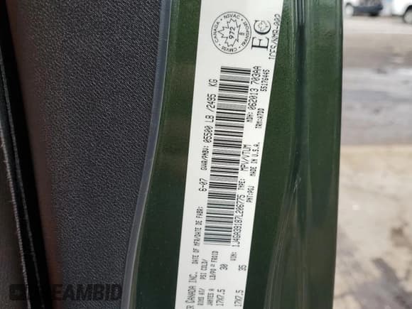 ✅ 2007 Jeep Wrangler X • VIN: 1J4GA39187L206775 • Lot: 60128205. Listed on Copart with 243,826 mi. Free auction sales archive from the USA and detailed vehicle history report at DreamBid. Image 12.