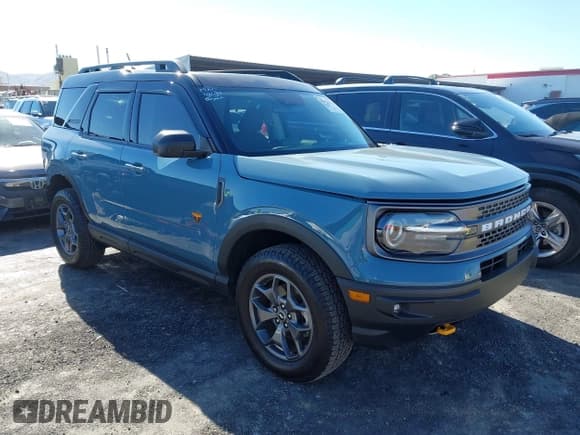 ✅ 2023 Ford Bronco Sport Badlands • VIN: 3FMCR9D96PRD59763 • Lot: 43588762. Listed on IAAI with 17,479 mi. Free auction sales archive from the USA and detailed vehicle history report at DreamBid. Image 1.