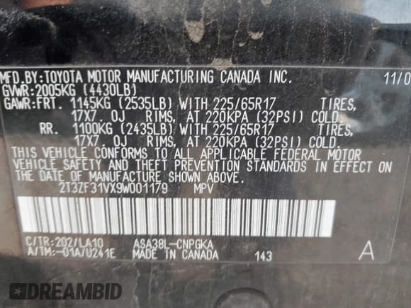 ✅ 2009 Toyota RAV4 • VIN: 2T3ZF31VX9W001179 • Lot: 42393166. Wystawiony na IAAI z przebiegiem 152 751 mil. Bezpłatny archiwum sprzedaży aukcyjnych z USA i szczegółowy raport historii pojazdu na DreamBid. Zdjęcie 9.