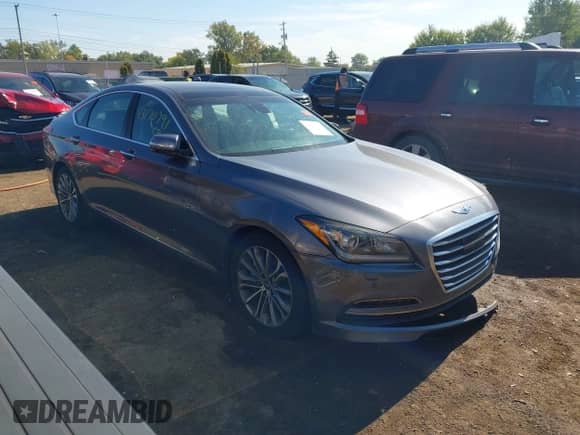 2015 Hyundai Genesis 3.8L z VIN KMHGN4JEXFU022795, wystawiony jako IAAI lot #43170791 z przebiegiem 128 649 mil mil oraz . Historia ofert i sprzedaży dostępna na DreamBid. Obrazek 1.
