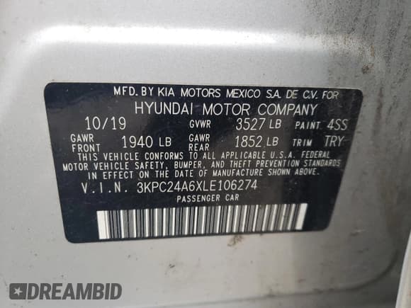 ✅ 2020 Hyundai Accent SE • VIN: 3KPC24A6XLE106274 • Лот: 55504314. Опубликован ранее на Copart с пробегом 86 449 миль. Бесплатный доступ к архиву аукционных продаж из США и подробный отчёт об истории автомобиля на DreamBid. Изображение 14.