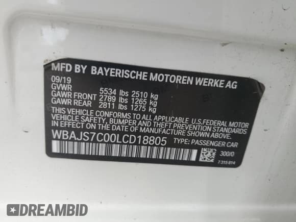 ✅ 2020 BMW 5 Series M550i xDrive • VIN: WBAJS7C00LCD18805 • Lot: 83802335. Wystawiony na Copart z przebiegiem 81 076 mil. Bezpłatny archiwum sprzedaży aukcyjnych z USA i szczegółowy raport historii pojazdu na DreamBid. Zdjęcie 12.