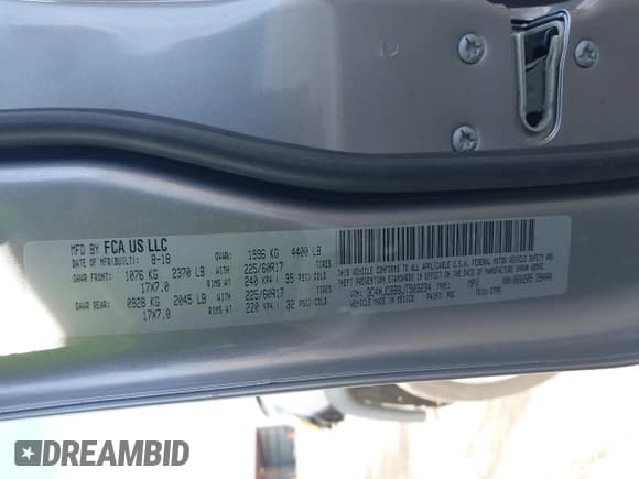 ✅ 2018 Jeep Compass Altitude • VIN: 3C4NJCBB8JT503234 • Lot: 41402031. Listed on IAAI with 99,112 mi. Free auction sales archive from the USA and detailed vehicle history report at DreamBid. Image 9.