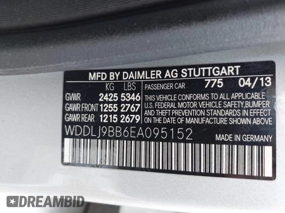 ✅ 2014 Mercedes-Benz CLS 550 • VIN: WDDLJ9BB6EA095152 • Lot: 43068624. Listed on IAAI with 111,099 mi. Free auction sales archive from the USA and detailed vehicle history report at DreamBid. Image 9.