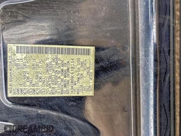 ✅ 2008 Nissan Pathfinder SE • VIN: 5N1BR18B98C638134 • Lot: 96365755. Wystawiony na Copart z przebiegiem 139 057 mil. Bezpłatny archiwum sprzedaży aukcyjnych z USA i szczegółowy raport historii pojazdu na DreamBid. Zdjęcie 10.