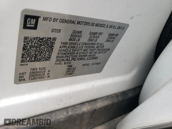 ✅ 2019 GMC Terrain SLT • VIN: 3GKALPEX9KL122845 • Лот: 62733365. Опубликован ранее на Copart с пробегом 136 706 миль. Бесплатный доступ к архиву аукционных продаж из США и подробный отчёт об истории автомобиля на DreamBid. Изображение 12.